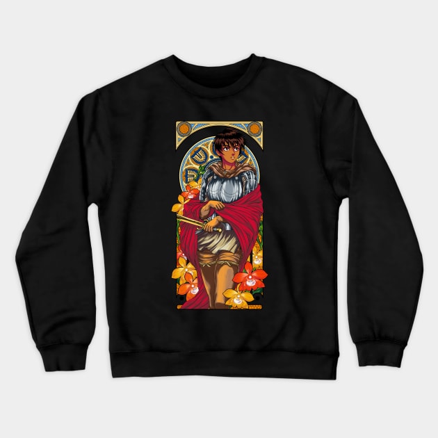Art Nouveau of a Beautiful Warrior Crewneck Sweatshirt by manoystee